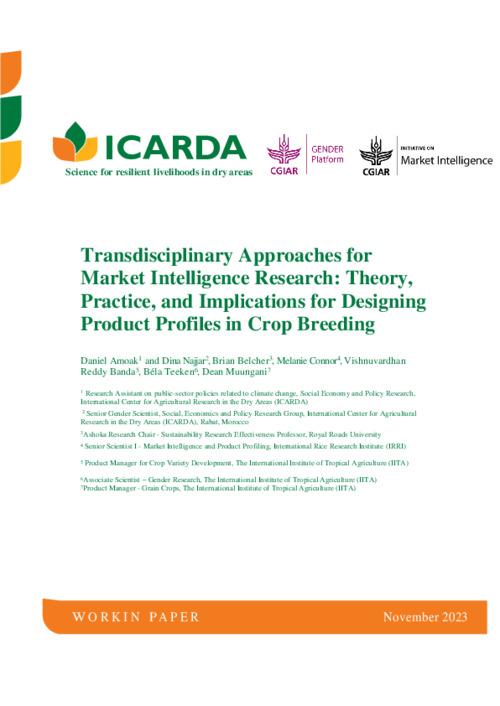 Transdisciplinary Approaches for Market Intelligence Research: Theory, Practice, and Implications for Designing Product Profiles in Crop Breeding