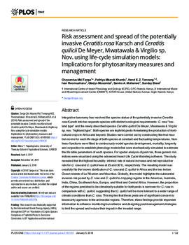 Risk assessment and spread of the potentially invasive Ceratitis rosa Karsch and Ceratitis quilicii De Meyer, Mwatawala and Virgilio sp. Nov. using life-cycle simulation models: implications for phytosanitary measures and management