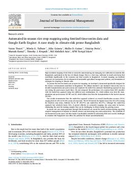 Automated in-season rice crop mapping using Sentinel time-series data and Google Earth Engine: A case study in climate-risk prone Bangladesh