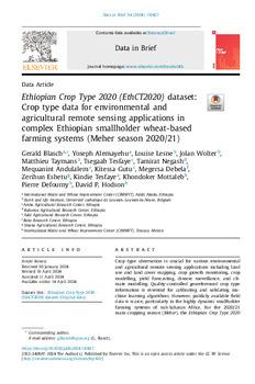 Ethiopian Crop Type 2020 (EthCT2020) dataset: Crop type data for environmental and agricultural remote sensing applications in complex Ethiopian smallholder wheat-based farming systems (Meher season 2020/21)