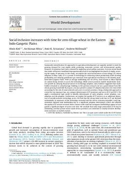 Social inclusion increases with time for zero-tillage wheat in the Eastern Indo-Gangetic Plains