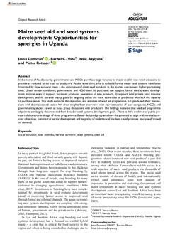 Maize seed aid and seed systems development: Opportunities for synergies in Uganda