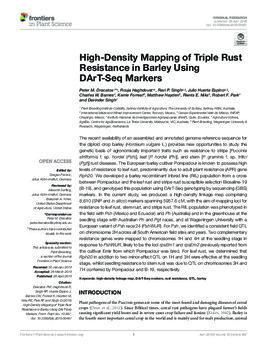 High-density mapping of triple rust resistance in barley using DArT-Seq markers