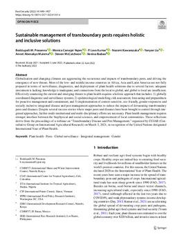 Sustainable management of transboundary pests requires holistic and inclusive solutions