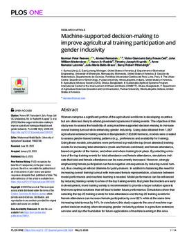 Machine-supported decision-making to improve agricultural training participation and gender inclusivity