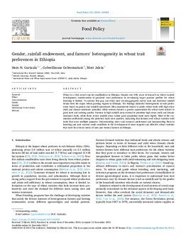 Gender, rainfall endowment, and farmers’ heterogeneity in wheat trait preferences in Ethiopia