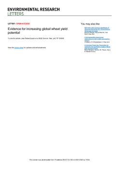 Evidence for increasing global wheat yield potential