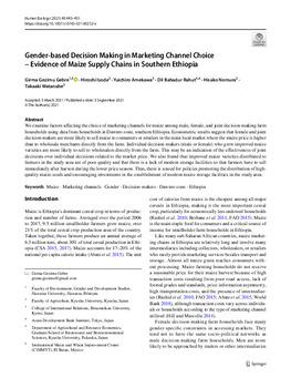 Gender-based decision making in marketing channel choice – evidence of maize supply chains in Southern Ethiopia