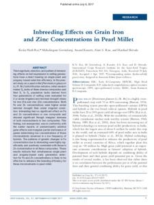 Inbreeding Effects on Grain Iron and Zinc Concentrations in Pearl Millet