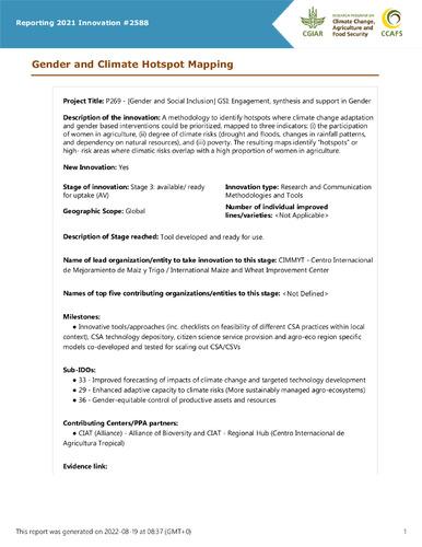Gender and Climate Hotspot Mapping