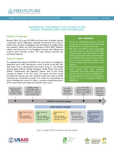 Assessing the impact of COVID-19 on rural women and men in Senegal