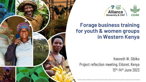 Forage business training for youth and women groups