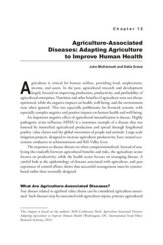 Agriculture-associated diseases: Adapting agriculture to improve human health