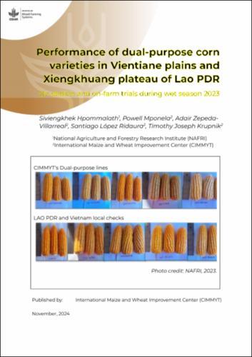 Performance of dual-purpose corn varieties in Vientiane plains and Xiengkhuang plateau of Lao PDR: On-station and on-farm trials during wet season 2023