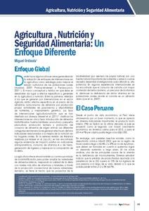 Agricultura, nutricion y seguridad alimentaria: Un enfoque diferente.