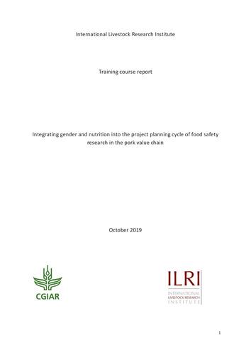 Integrating gender and nutrition into the project planning cycle of food safety research in the pork value chain