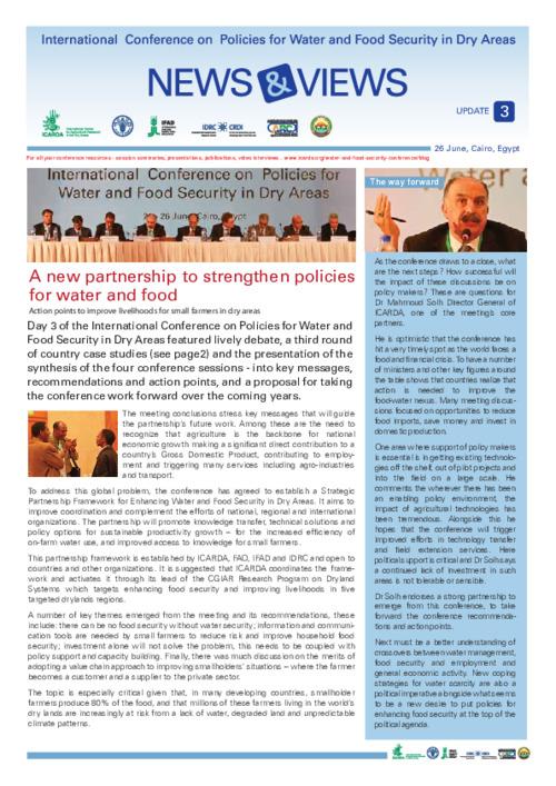 International Conference on Policies for Water and Food Security in Dry Areas: Highlights from the Final Day