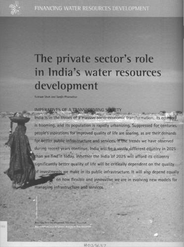 The private sectors role in Indias water resources development