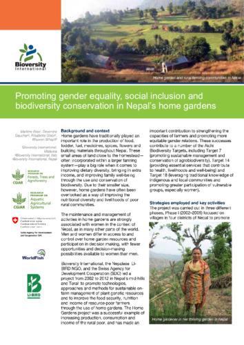 Promoting gender equality, social inclusion and biodiversity conservation in Nepal’s home gardens