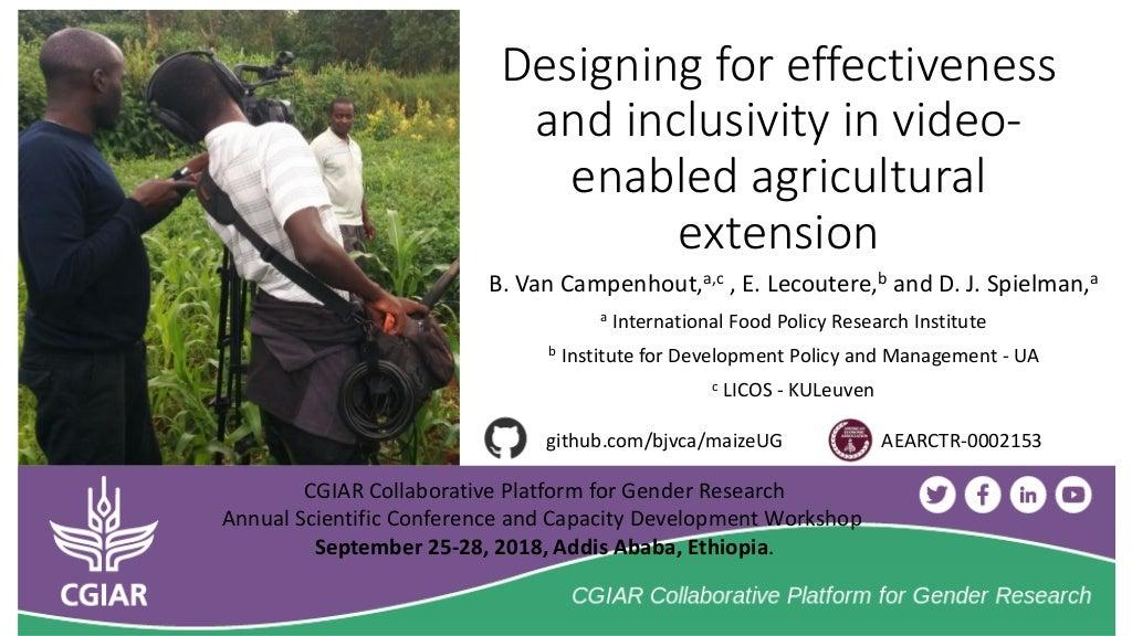 Designing for effectiveness and inclusivity in video-enabled agricultural extension