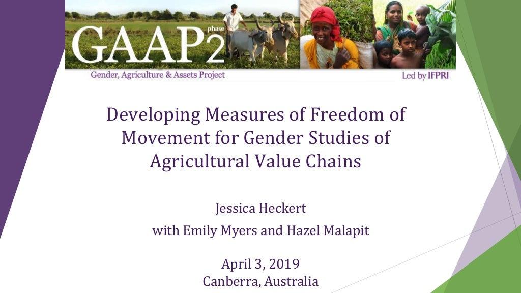 Developing measures of freedom of movement for gender studies of agricultural value chains