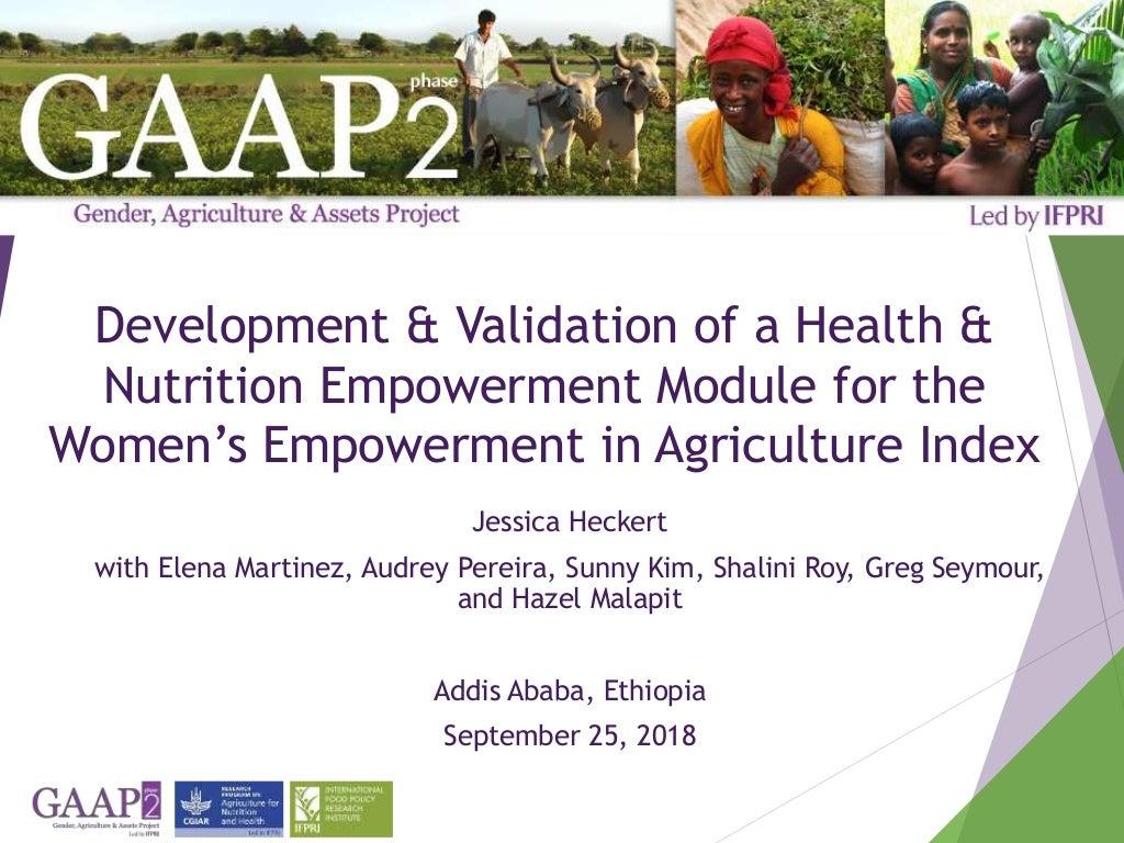Development and validation of a health and nutrition empowerment module for the Women's Empowerment in Agriculture Index