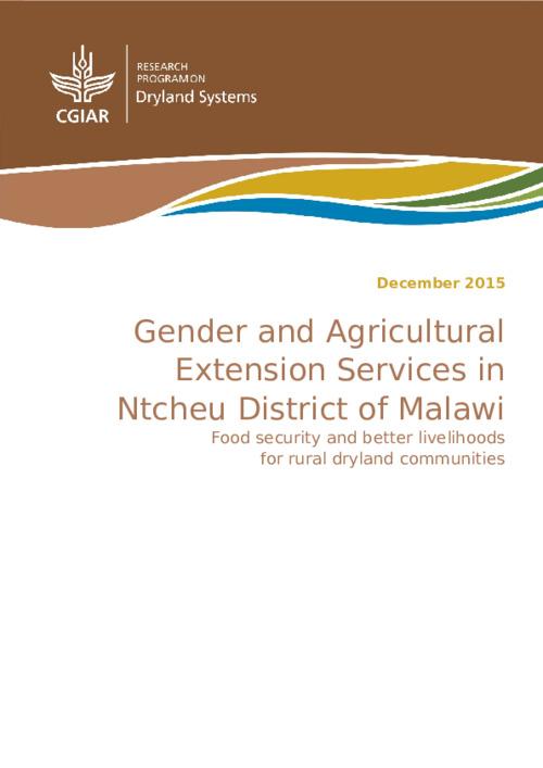 Gender and Agricultural Extension Services in Ntcheu District of Malawi