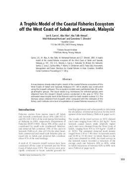 A trophic model of the coastal fisheries ecosystem off the west coast of Sabah and Sarawak, Malaysia