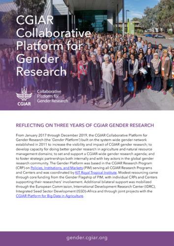 Reflecting on three years of CGIAR gender research