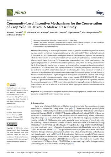 Community-level incentive mechanisms for the conservation of crop wild relatives: A Malawi case study