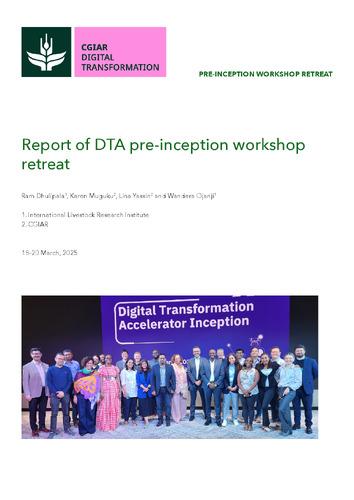 Report of DTA pre-inception workshop retreat