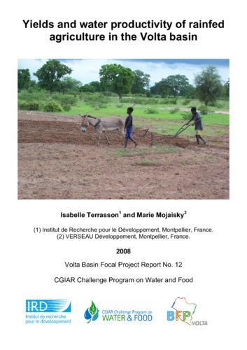 Yields and water productivity of rainfed agriculture in the Volta basin