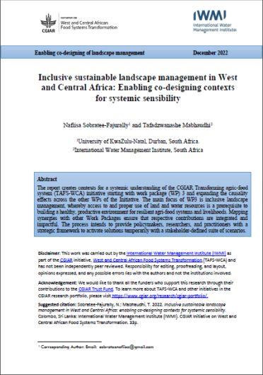 Inclusive sustainable landscape management in West and Central Africa: enabling co-designing contexts for systemic sensibility