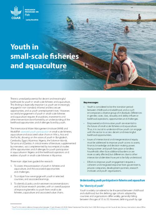 Youth in small-scale fisheries and aquaculture