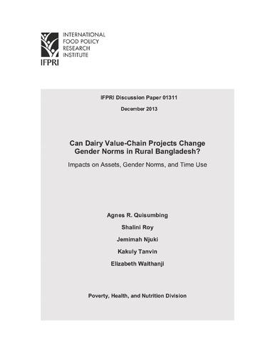 Can dairy value-chain projects change gender norms in rural Bangladesh? Impacts on assets, gender norms, and time use