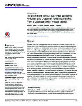 Predicting Rift Valley fever inter-epidemic activities and outbreak patterns: insights from a stochastic Host-Vector Model
