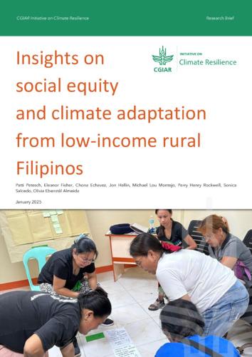 Insights on social equity and climate adaptation from low-income rural Filipinos