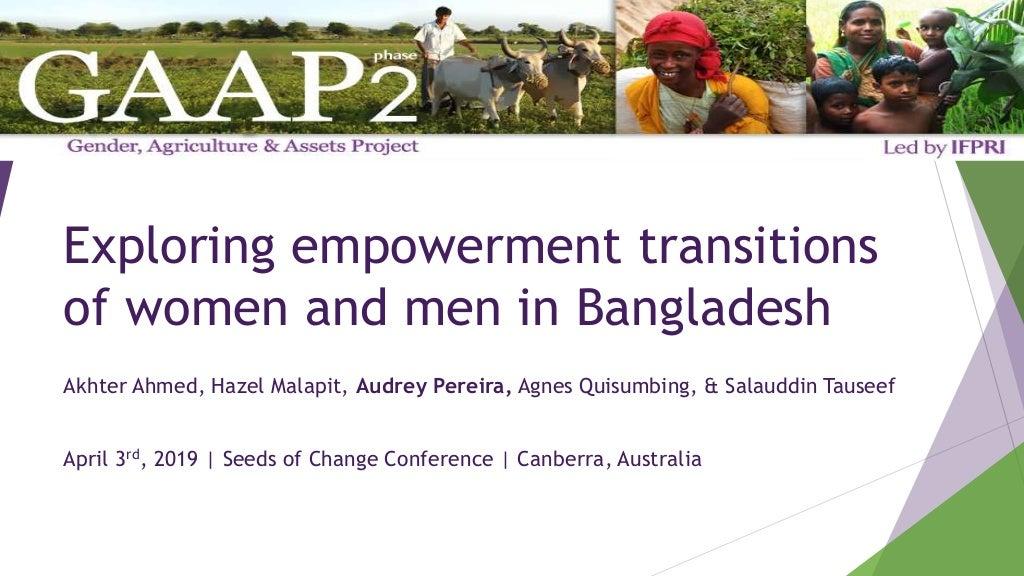 Exploring empowerment transitions of women and men in Bangladesh