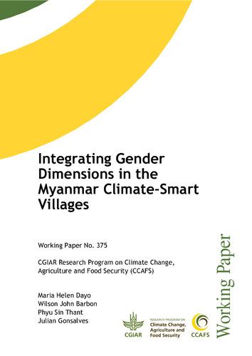 Integrating Gender Dimensions in the Myanmar Climate-Smart Villages