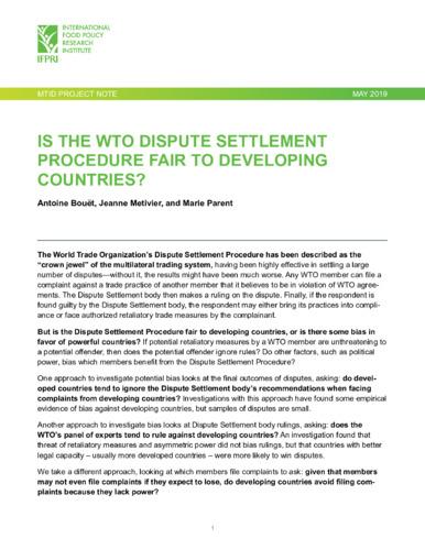 Is the WTO dispute settlement procedure fair to developing countries?