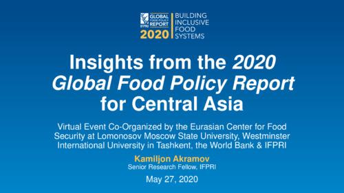 Insights from the 2020 Global Food Policy Report for Central Asia