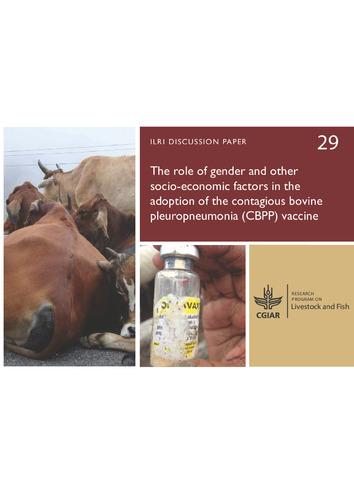 The role of gender and other socio-economic factors in the adoption of the contagious bovine pleuropneumonia (CBPP) vaccine