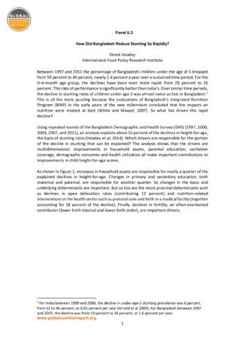 How did Bangladesh reduce stunting so rapidly?