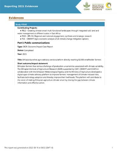 Ethiopia launches agro-advisory service platform directly reaching 82,000 smallholder farmers