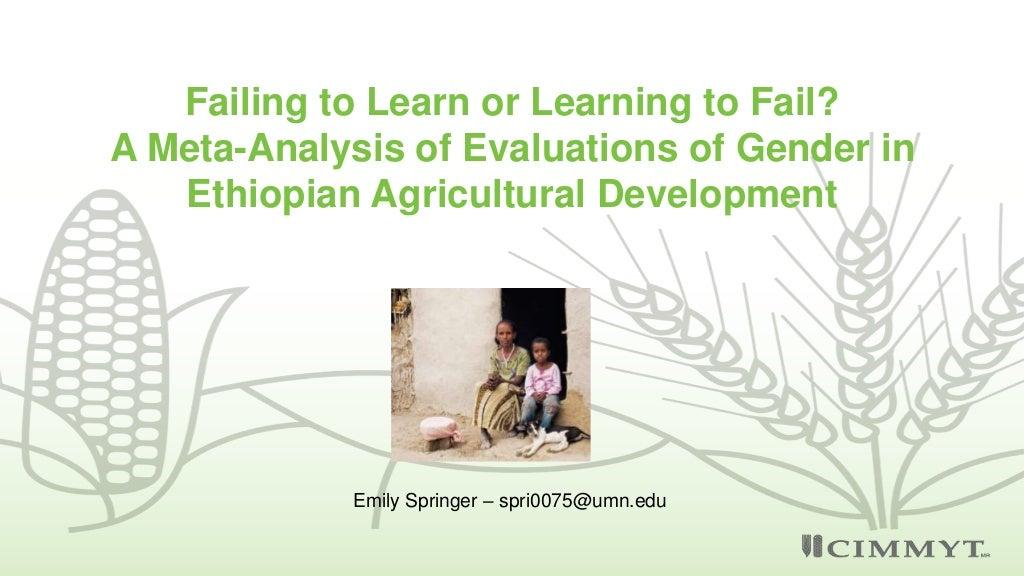 Failing to learn or learning to fail? A meta-analysis of evaluations of gender in Ethiopian agricultural development