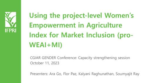 Day 3 IFPRI Presentations for 2023 CGIAR GENDER-ICAR Conference