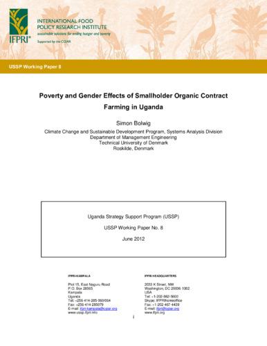 Poverty and Gender Effects of Smallholder Organic Contract Farming in Uganda