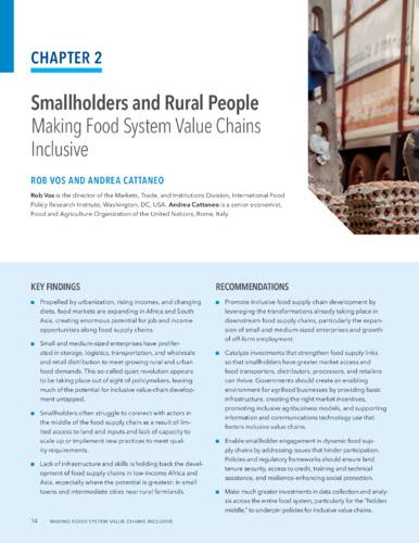 Smallholders and rural people: Making food system value chains inclusive