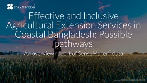 Effective and Inclusive Agricultural Extension Services in Coastal Bangladesh: Possible pathways