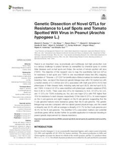 Genetic Dissection of Novel QTLs for Resistance to Leaf Spots and Tomato Spotted Wilt Virus in Peanut (Arachis hypogaea L.)